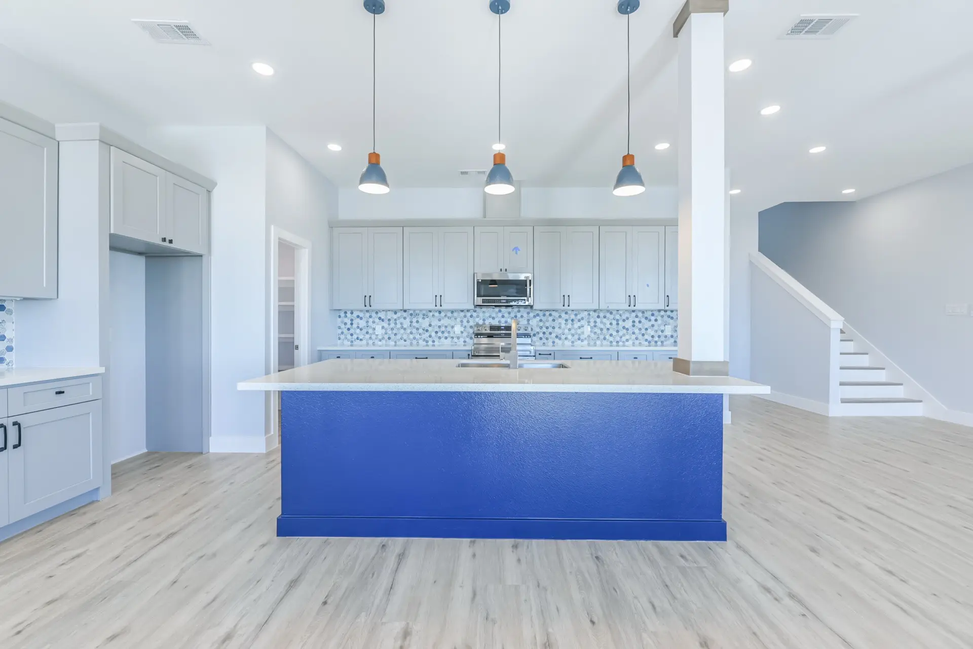 Living area with French doors leading to Gulf-facing deck at 4003 Pirates Beach